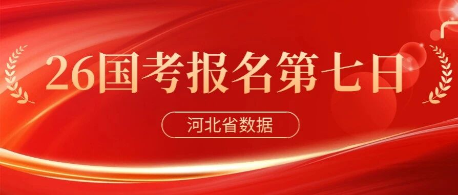 国考报名第7天，河北地区报名*高竞争比596：1报名高峰期来临！